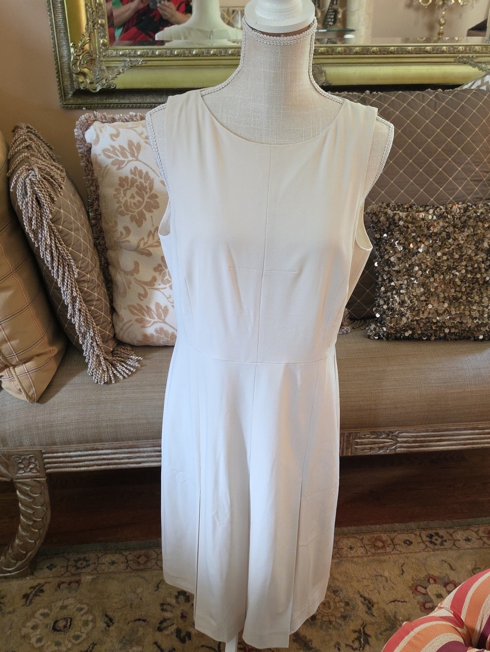 J. Crew Sleeveless Cream Midi Dress